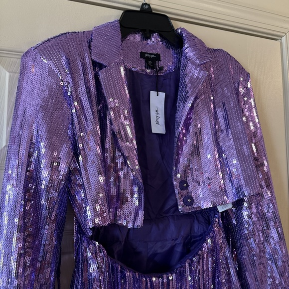 Sequin Purple Jacket Romper - Picture 3 of 6